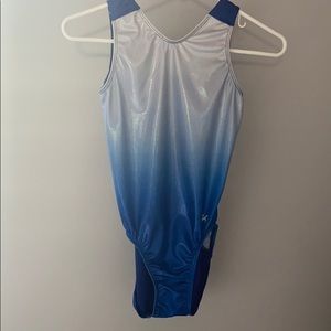 Brand New GK Elite Silver and Blue Leotard